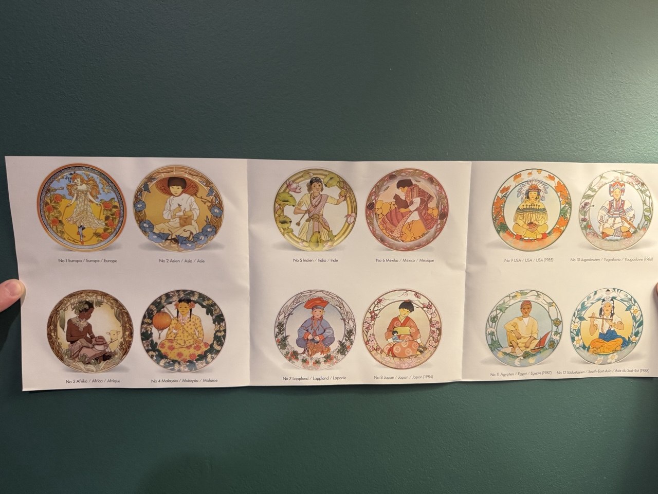 Pełna kolekcja 12 talerzy ściennych Heinrich Villeroy & Boch UNICEF „Children of the World” (Nr 1-12)