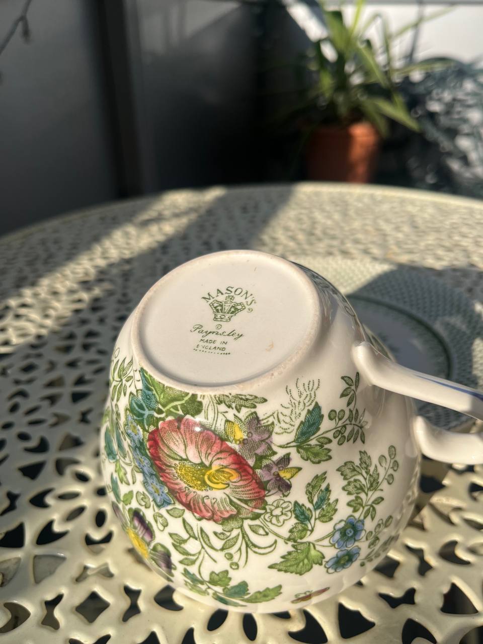 Angielska filiżanka ze spodkiem Mason’s „Paynsley Green” – Duet Vintage