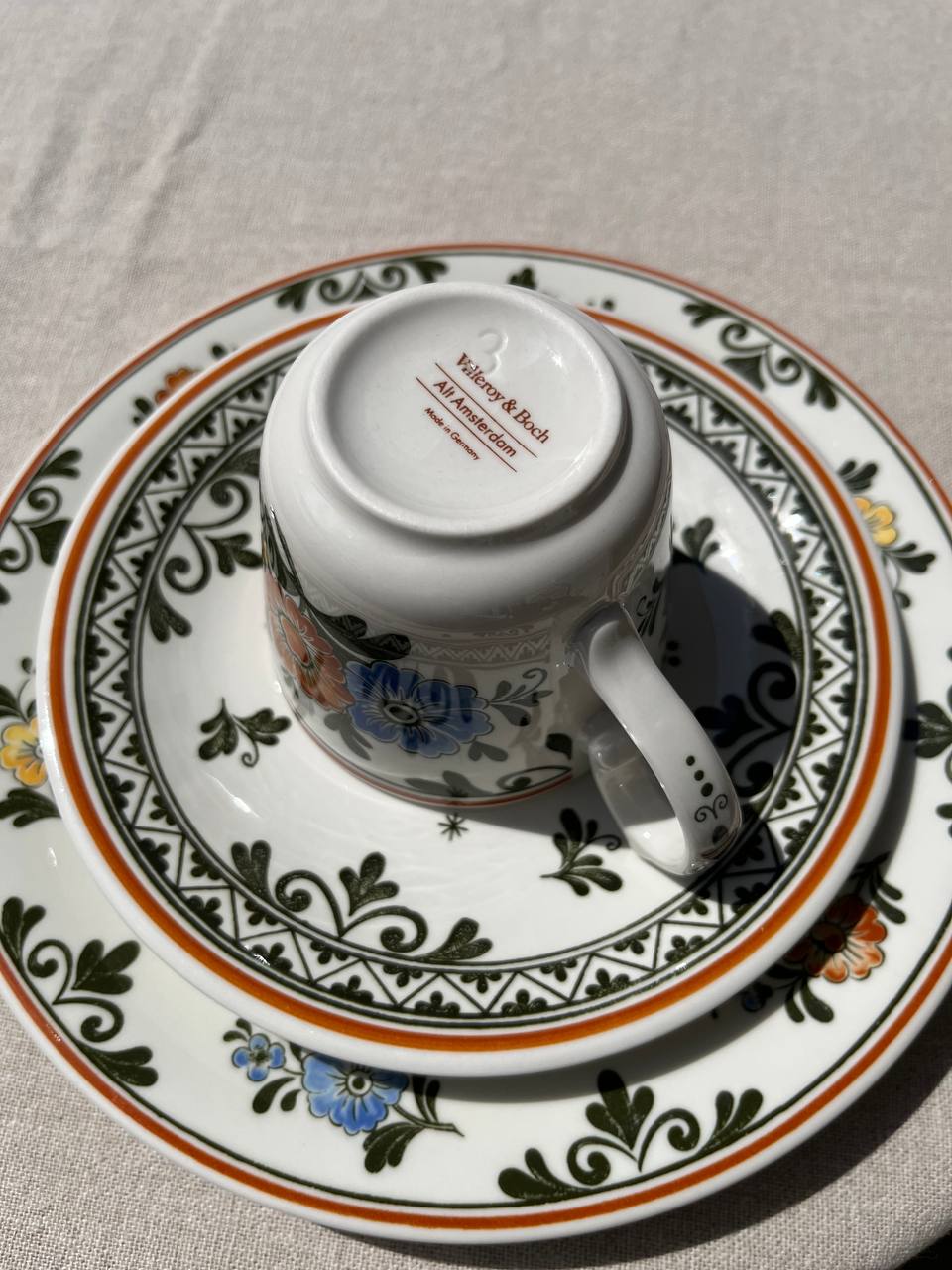 Villeroy & Boch „Alt Amsterdam” – Zestaw Kawowy Trio (Filiżanka, Spodek, Talerz Deserowy)
