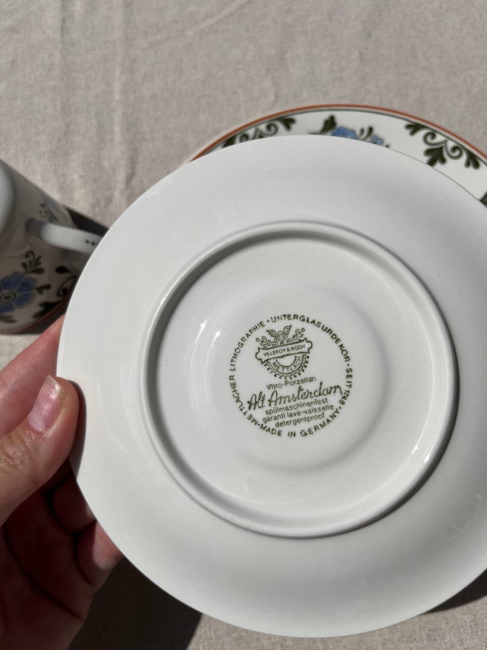 Villeroy & Boch „Alt Amsterdam” – Zestaw Kawowy Trio (Filiżanka, Spodek, Talerz Deserowy)