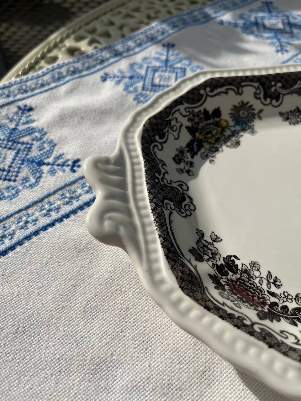 Enoch Wedgwood Tunstall „Balmoral” – Angielski Półmisek / Taca z Uchwytami (Ironstone)