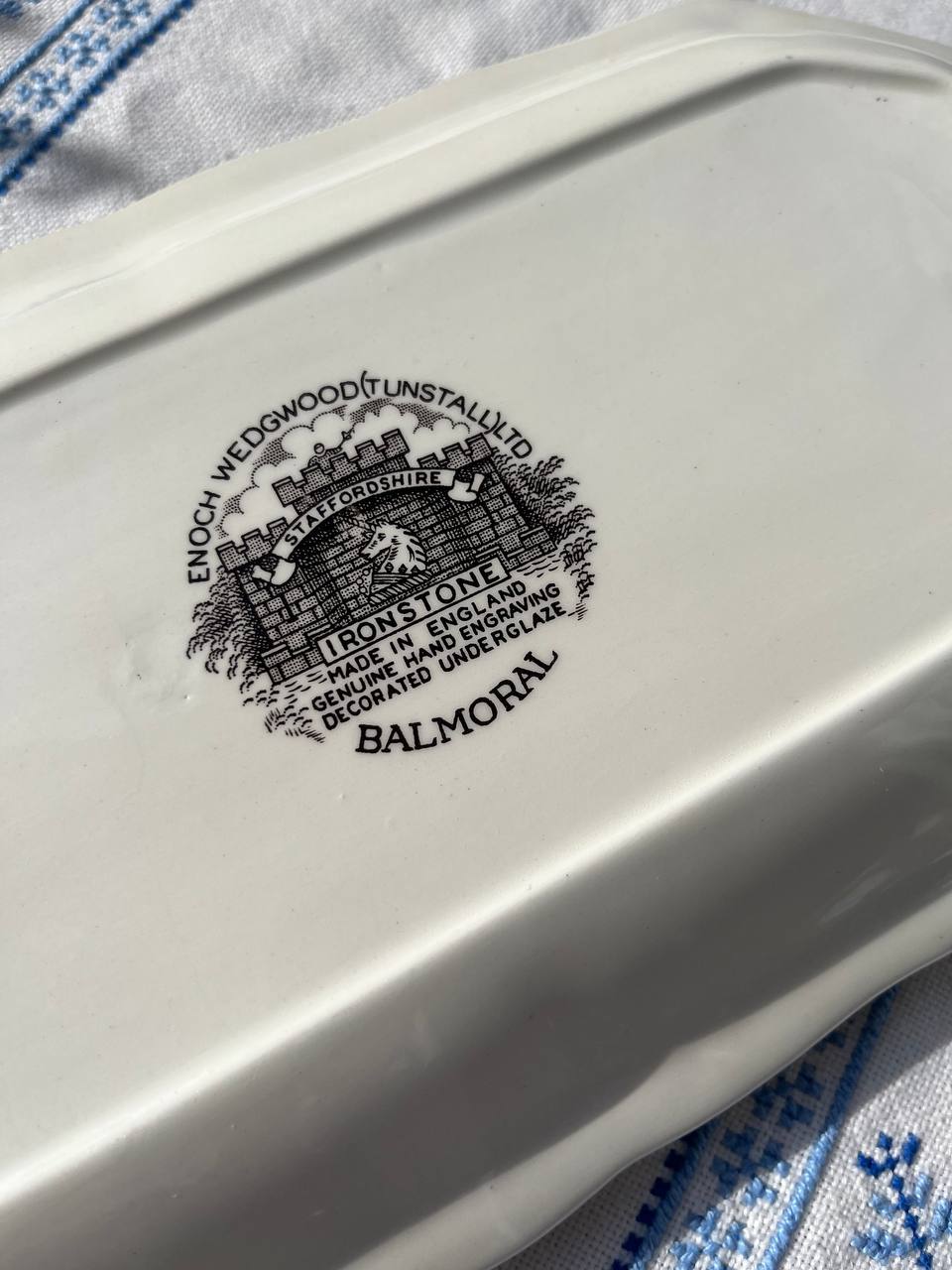 Enoch Wedgwood Tunstall „Balmoral” – Angielski Półmisek / Taca z Uchwytami (Ironstone)