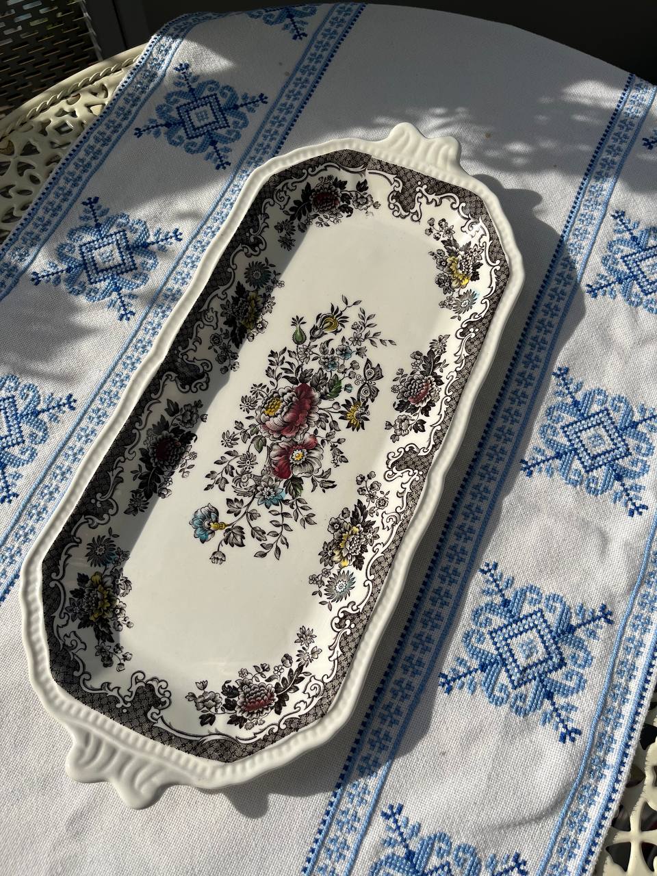 Enoch Wedgwood Tunstall „Balmoral” – Angielski Półmisek / Taca z Uchwytami (Ironstone)