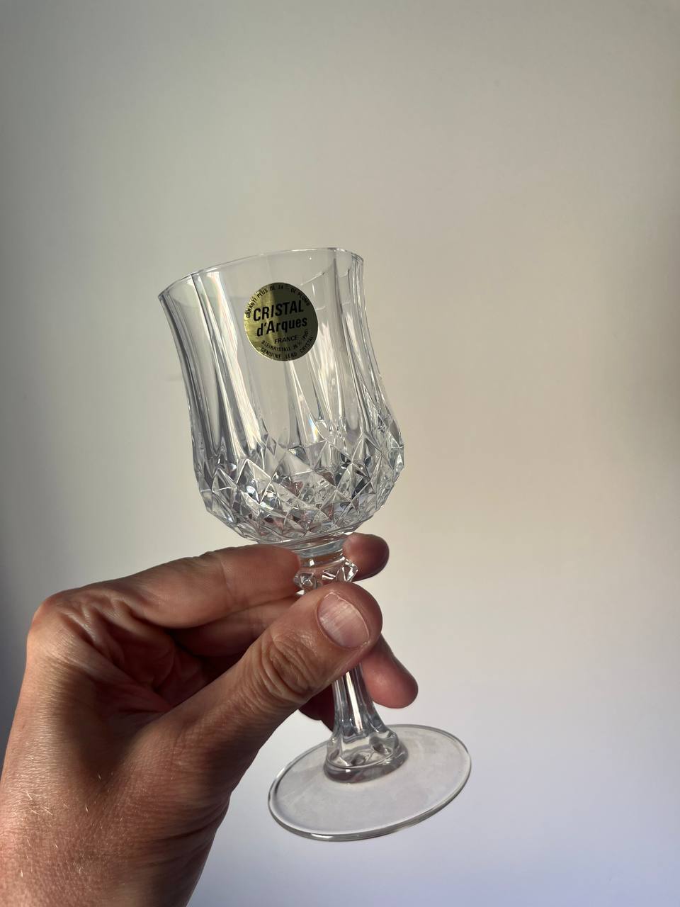 Cristal d'Arques Francja kieliszki kryształowe 24% PbO 6 szt. z naklejkami