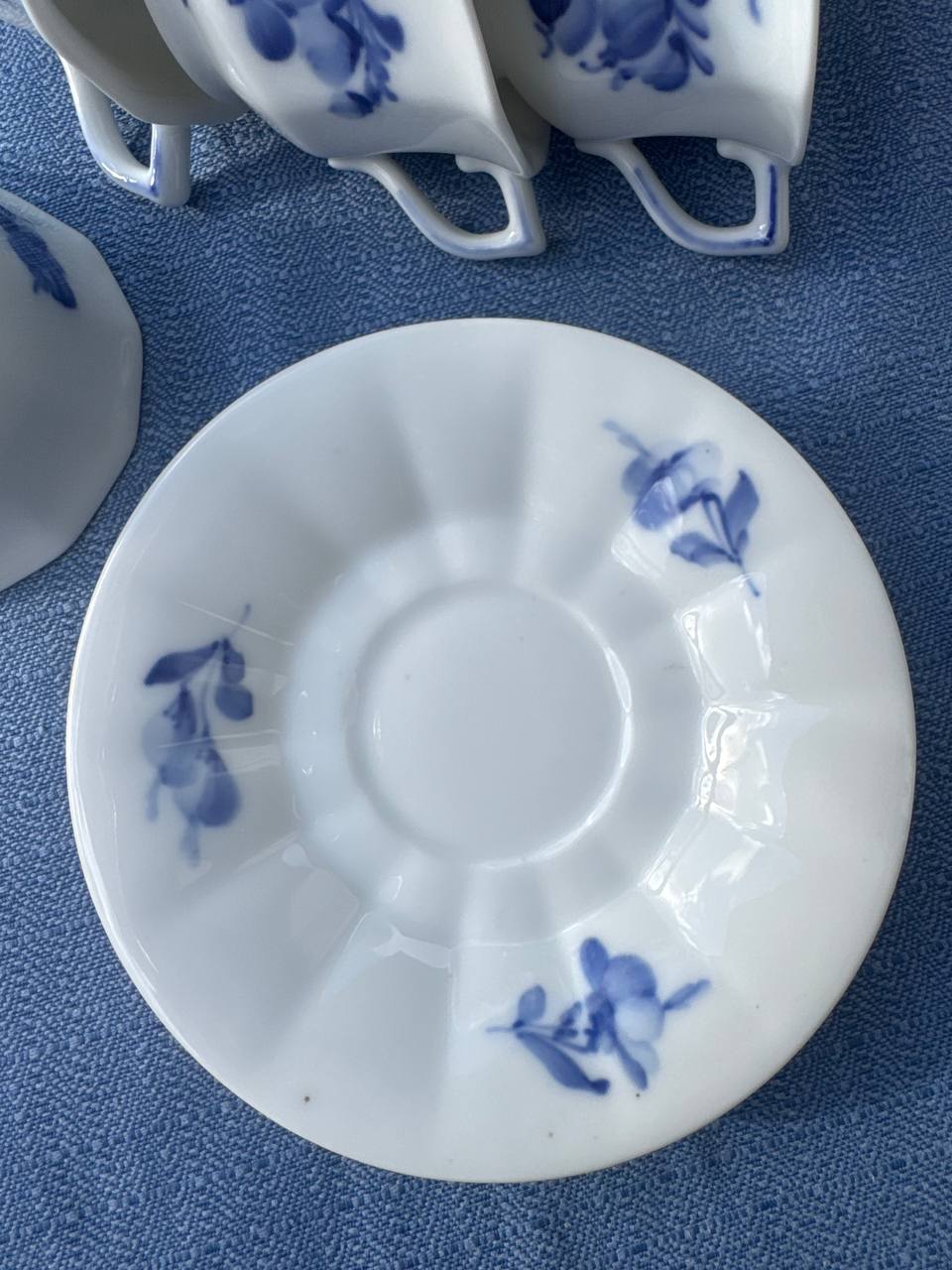 Royal Copenhagen Blå Blomst – Zestaw kawowy dla 6 osób 18 elem. | Porcelana Duńska Ręcznie Malowana