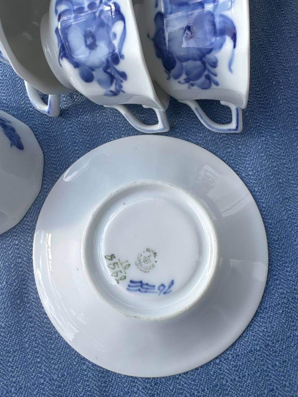 Royal Copenhagen Blå Blomst – Zestaw kawowy dla 6 osób 18 elem. | Porcelana Duńska Ręcznie Malowana