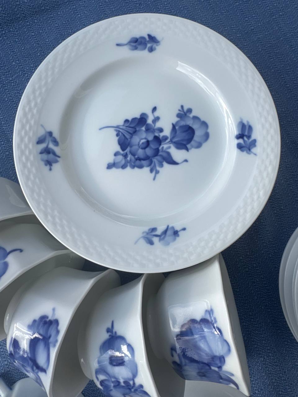 Royal Copenhagen Blå Blomst – Zestaw kawowy dla 6 osób 18 elem. | Porcelana Duńska Ręcznie Malowana