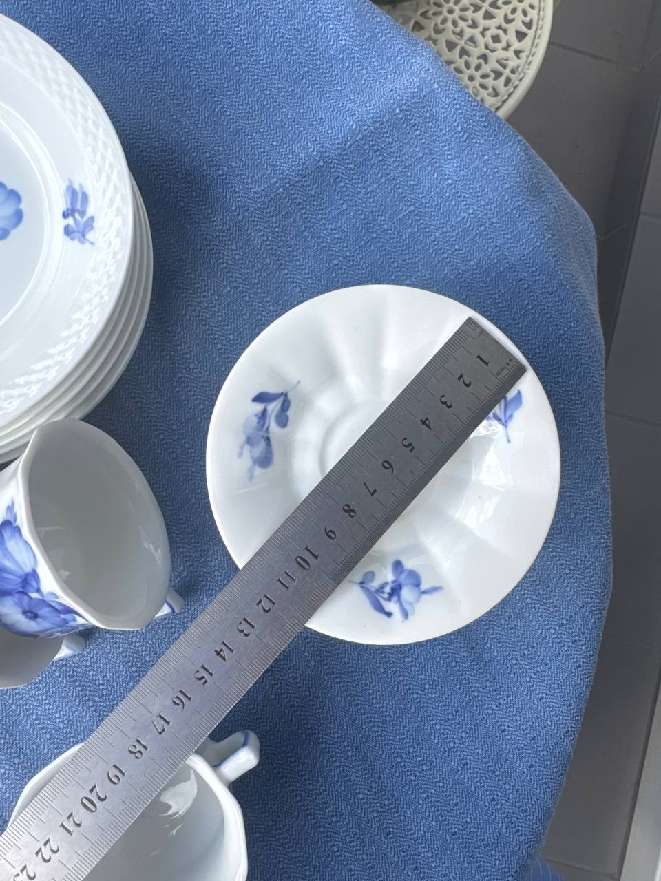 Royal Copenhagen Blå Blomst – Zestaw kawowy dla 6 osób 18 elem. | Porcelana Duńska Ręcznie Malowana