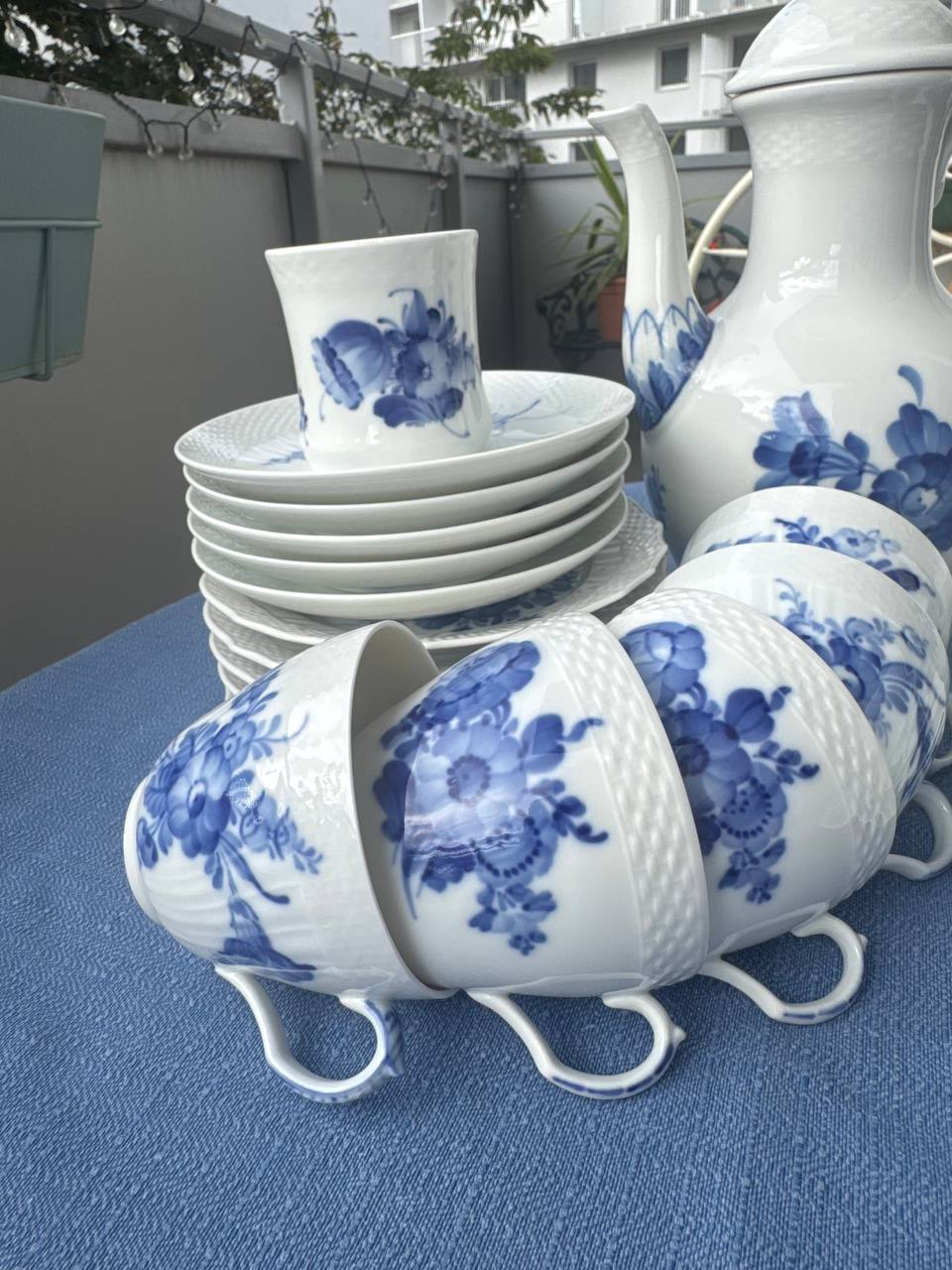 Royal Copenhagen Blå Blomst – Duży serwis kawowy 21 elem. | Porcelana Duńska