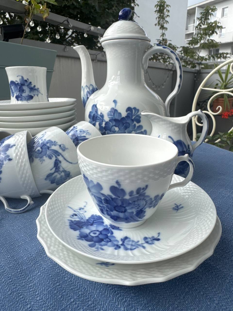 Royal Copenhagen Blå Blomst – Duży serwis kawowy 21 elem. | Porcelana Duńska