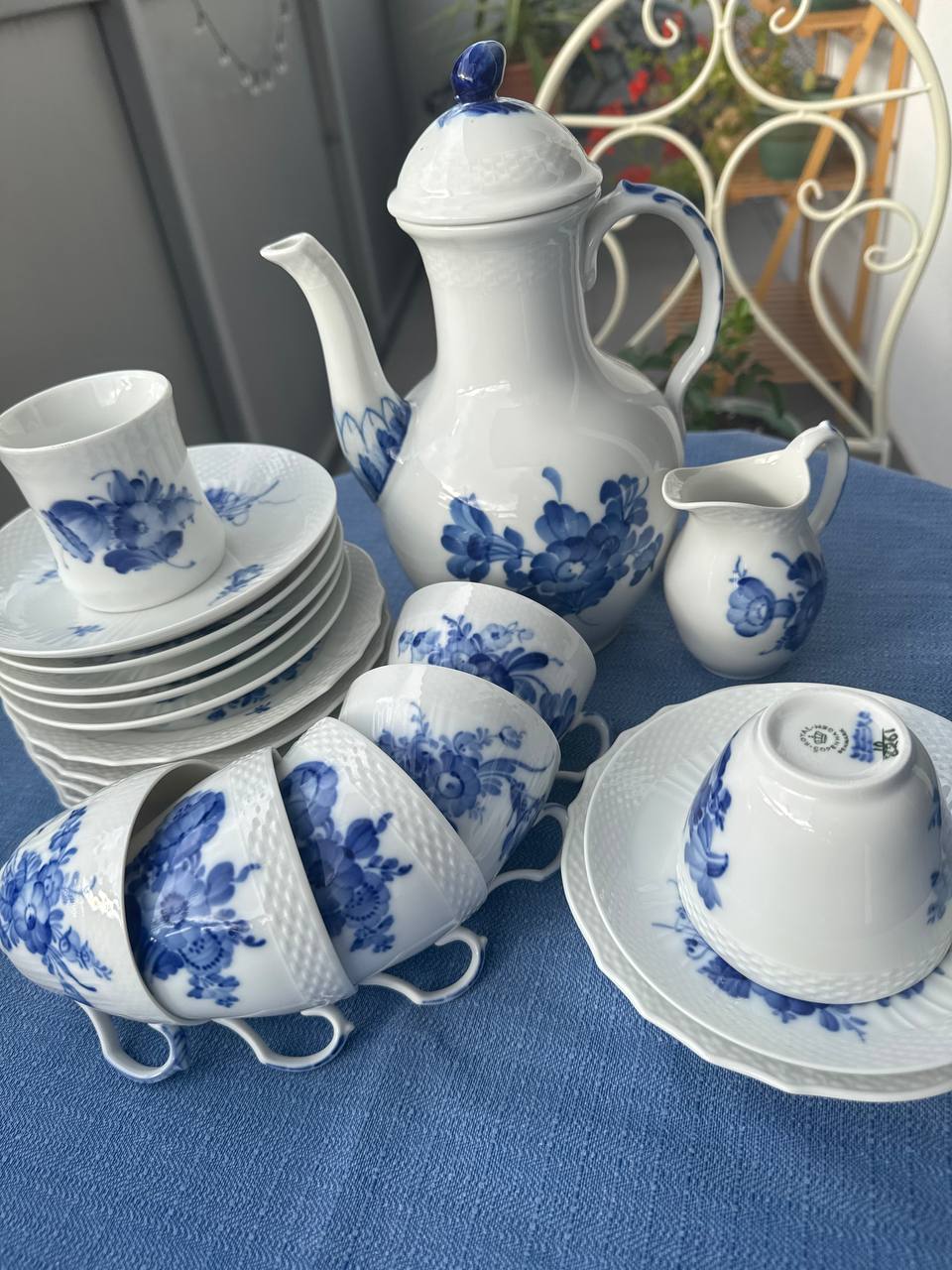 Royal Copenhagen Blå Blomst – Duży serwis kawowy 21 elem. | Porcelana Duńska