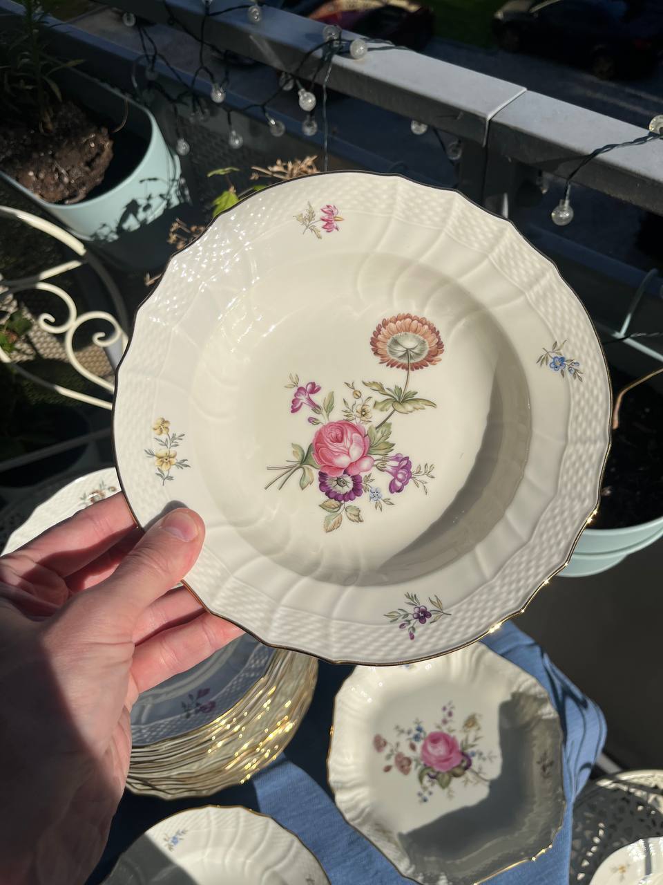 Royal Copenhagen Frijsenborg – Zestaw talerzy głębokich i mis | Porcelana Duńska